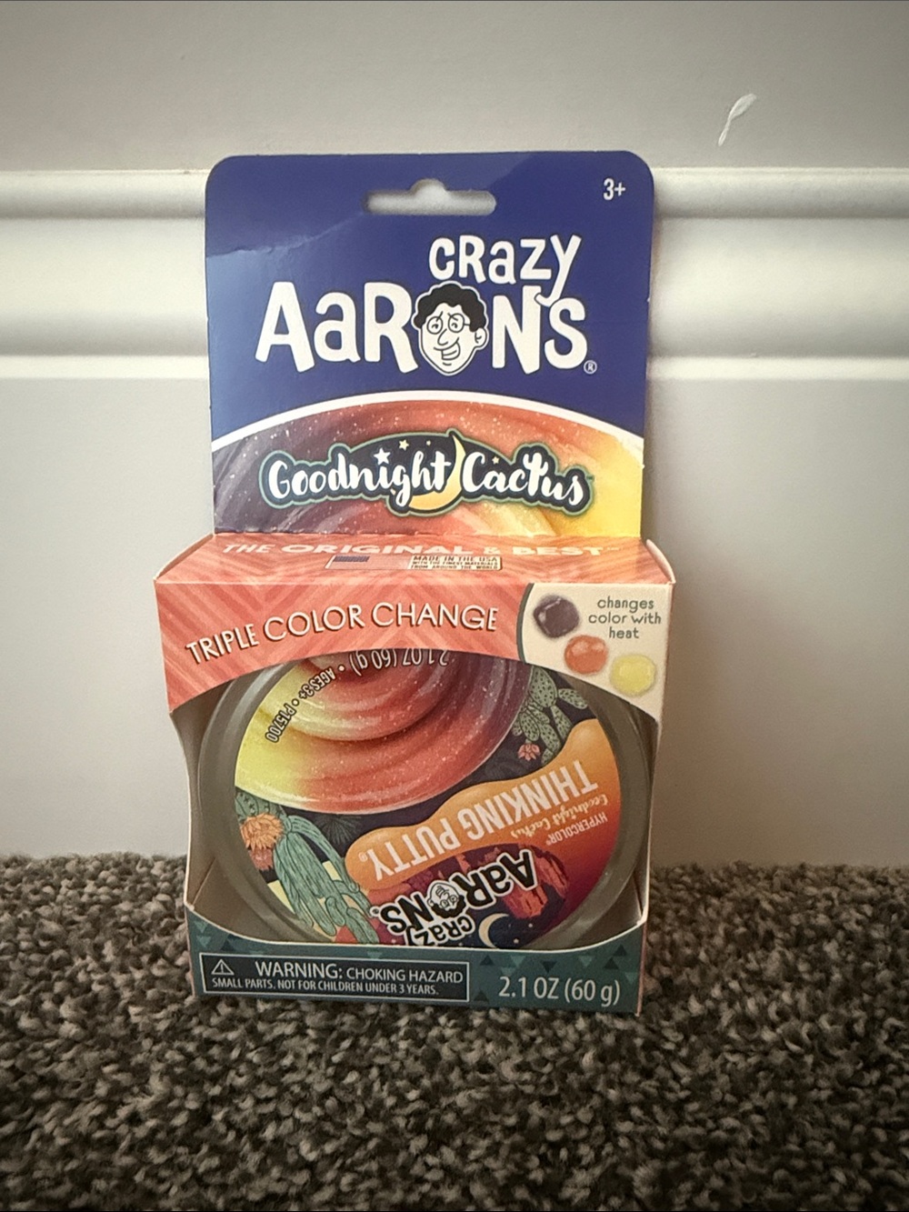 Crazy Aarons Goodnight Cactus Thinking Putty - Triple Color Change